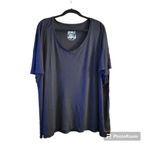 Peace Love World Black Oversized V-Neck Short Sleeve T-Shirt